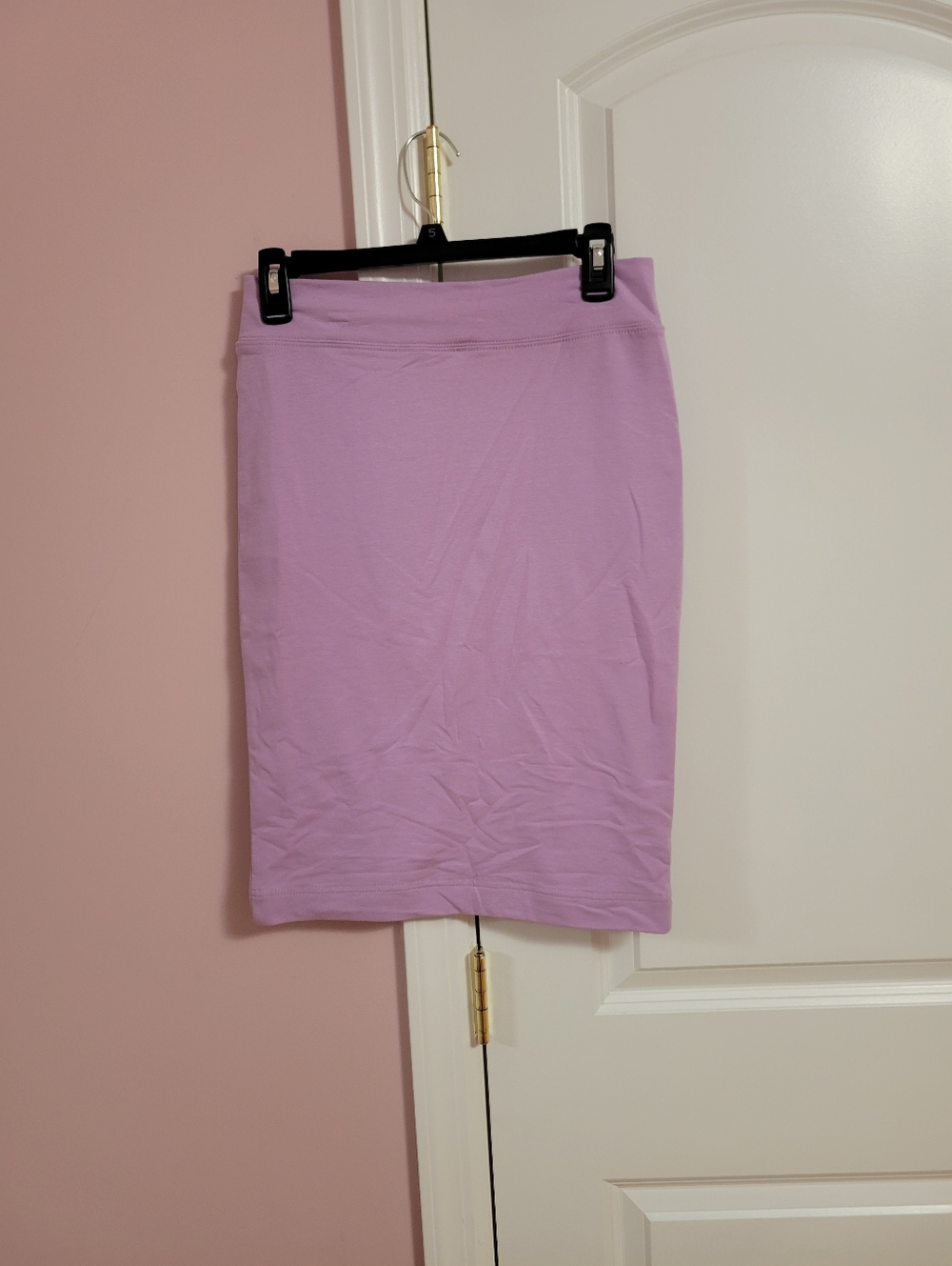 NWT Womens Lilac Bodycon Midi Pencil Skirt – Pastel Lavender Stretchy Skirt- S
